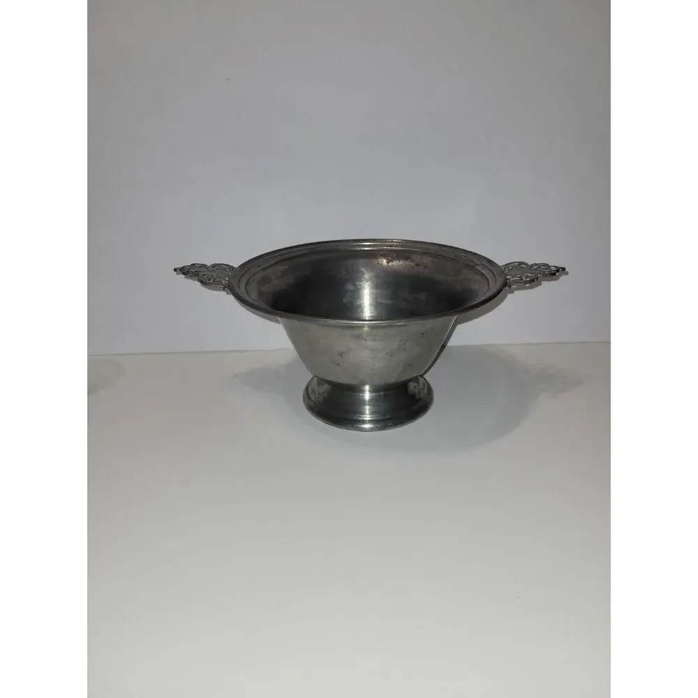 1930s Vintage Revere Pewter By Benedict‎ 433 Porringer Handles 8” Footed Bowl